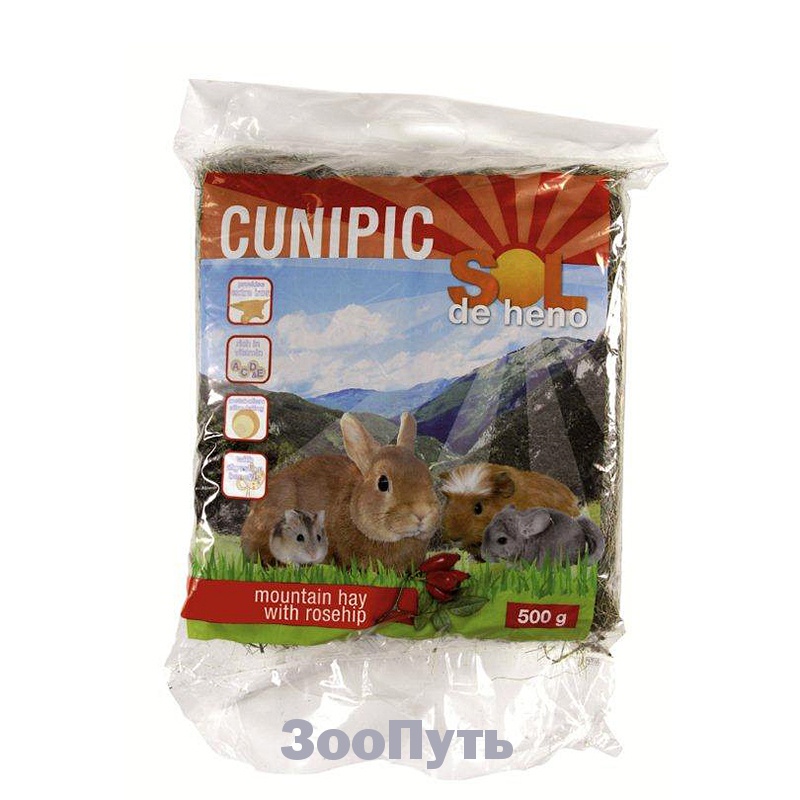 Фото: Горное сено с шиповником Cunipic, 500 г. Магазин для животных ЗооПуть