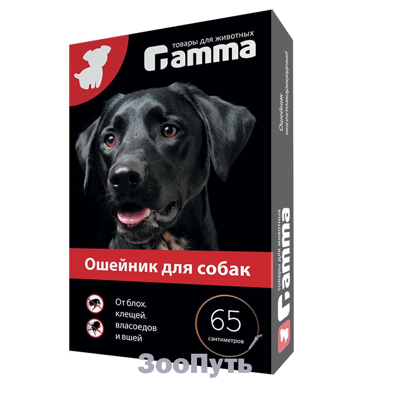 Фото: Гамма Ошейник для собак инсектоакарицидный, 650 х 10 х 3 мм. Магазин для животных ЗооПуть